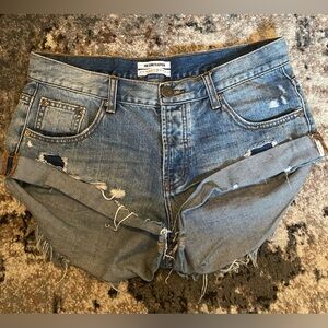 One X One Teaspoon Bandits Relaxed Fit Long Rise Button Fly Twisted Cuff Shorts